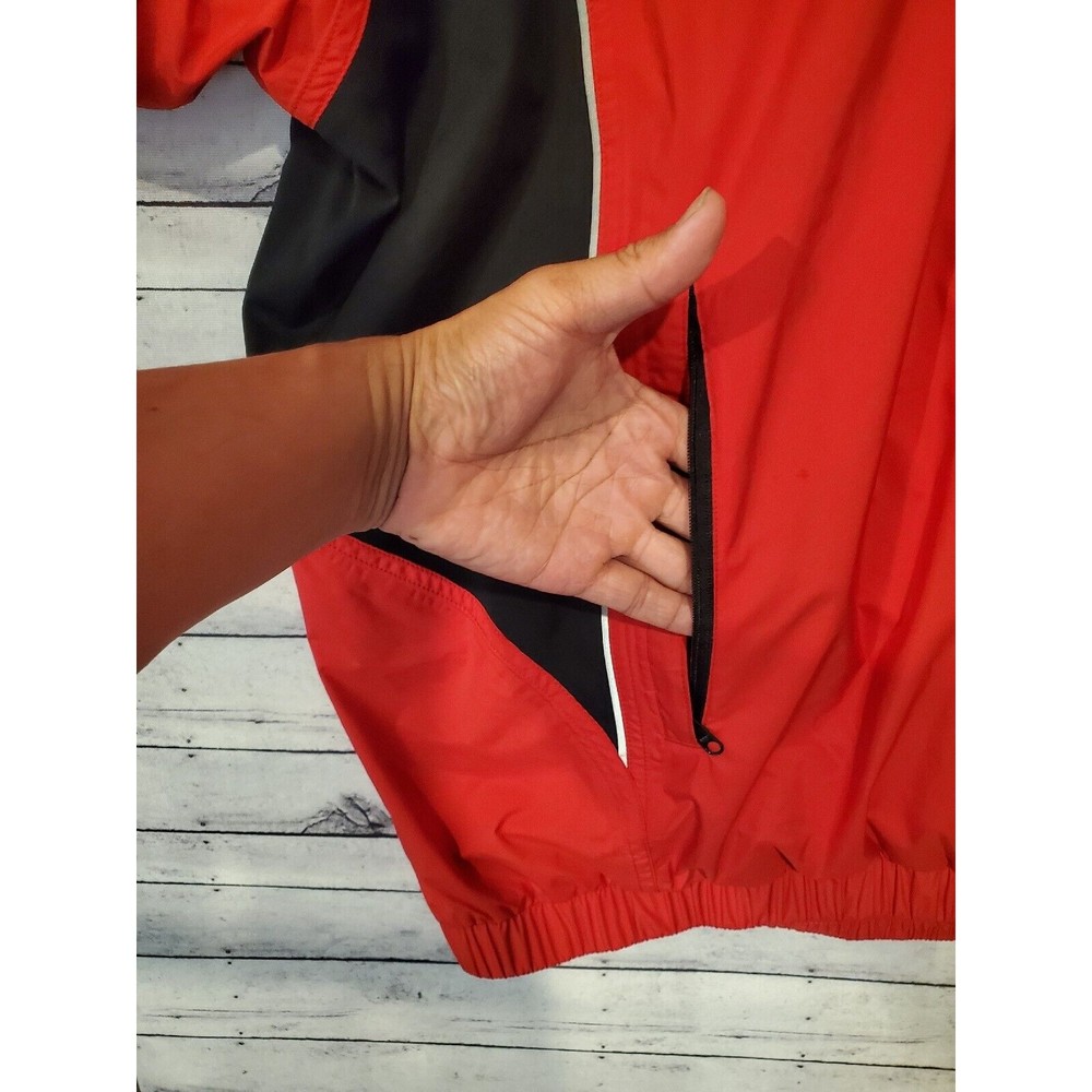 DRYJOYS by FootJoy Mens Golf Wind Rain Jacket S/S 1/4 Zip Sz XL Red Black - Picture 3 of 13